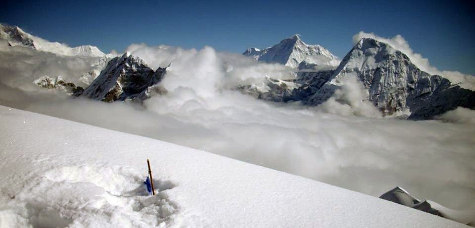 Mount Makalu and Chamlang from Mera Peak