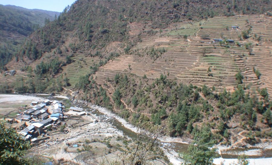 Shivalaya Village on the Khimti Khola ( River )