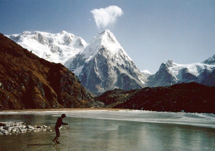 Mounts Kabru and Ratong on the approach to Ramze on South Side of Mount Kangchenjunga