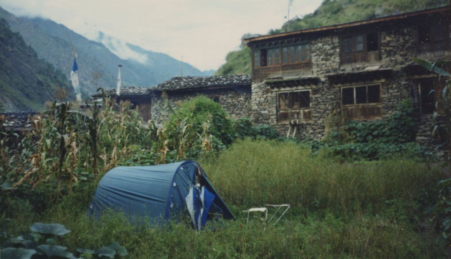 Camp in Syabru Besi Village at foot of Langtang Valley