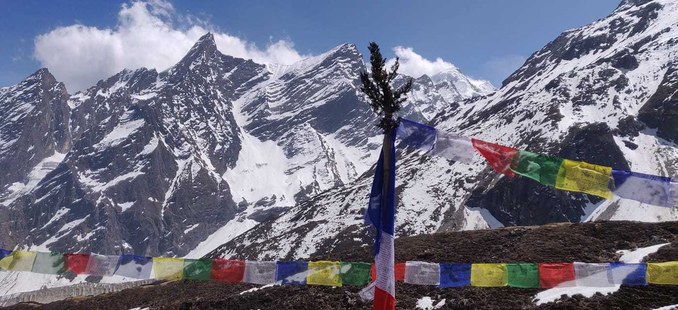 Peaks above Camp ( Darmasala ) before Larkya La