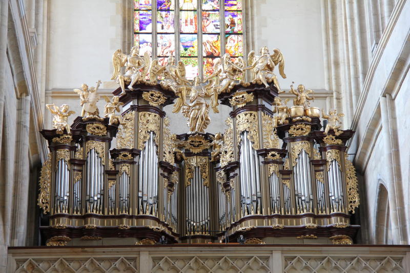 Interior of St. Barbara Church in Khutna Hora in Czech Republic