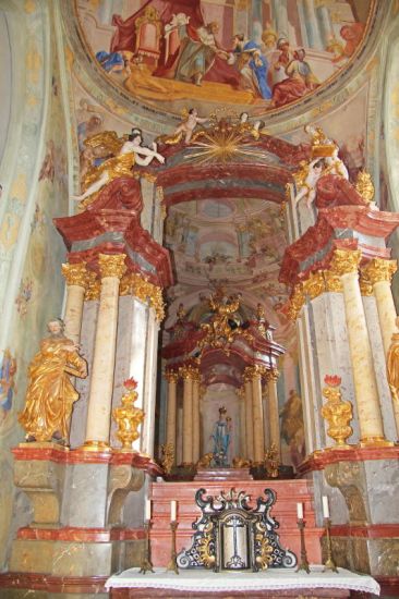 Interior of Cathedral of Assumption of Our Lady at Sedlec near Khutna Hora in the Czech Republic