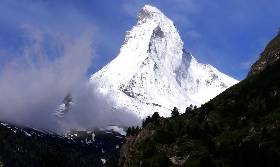 Matterhorn above Zermatt in the Valais Region of the Swiss Alps