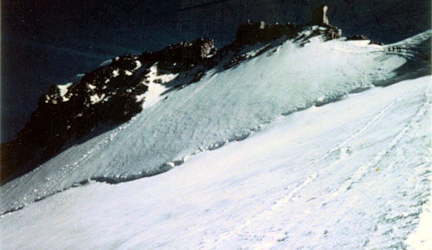 Bergschrund on approach to summit of Gran Paradiso