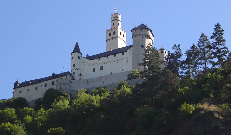 Marksburg Castle above Rhine River at Koblenz in the Eifel Region of Germany