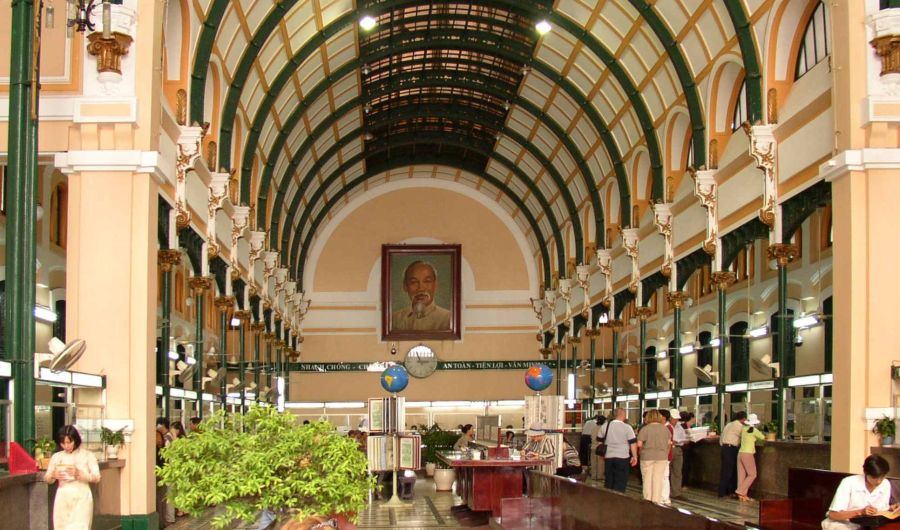 Interior of General Post Office in Saigon ( Ho Chi Minh City ), Vietnam