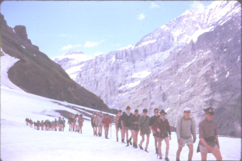 24th Glasgow ( Bearsden ) Scout Group crossing the Lotschen Pass