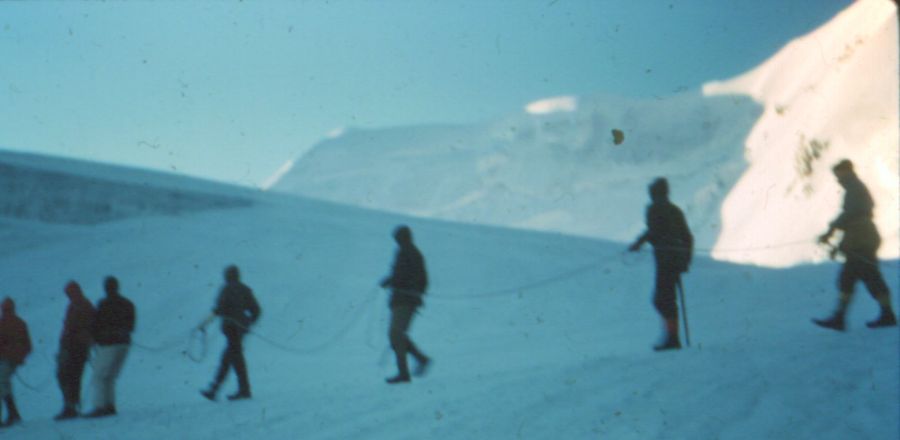 On ascent of Morganhorn in the Bernese Oberlands of the Swiss Alps