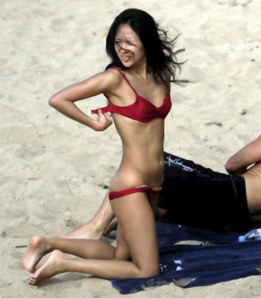 Zhangz Ziyi on beach