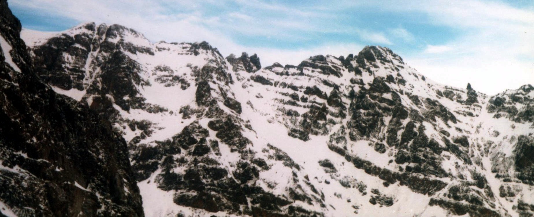 View of the High Atlas from Djebel Toubkal - highest mountain in Morocco