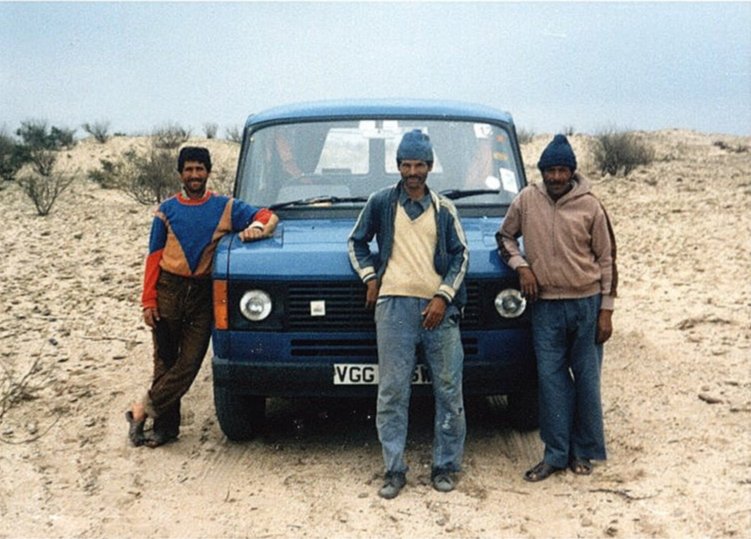 Moroccans on Atlantic beach on the west coast of Morocco