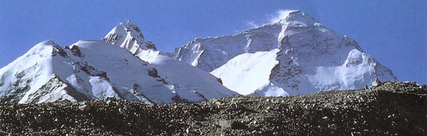 Everest North Side from Base Camp on Rongbuk Glacier in Tibet