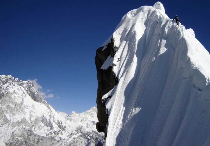 Lobuje East Peak in the Khumbu Region of the Nepal Himalaya