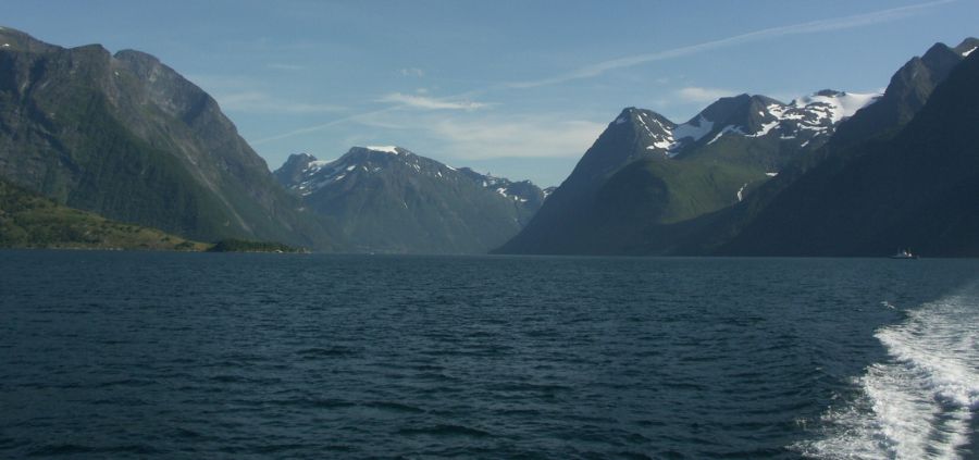 Sunnmors Alpen from Hjorundjorden in Norway