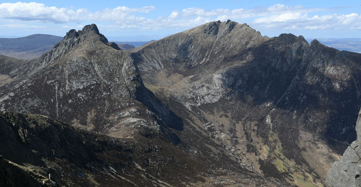 Cir Mhor and Caisteal Abhail from Goatfell on the Isle of Arran