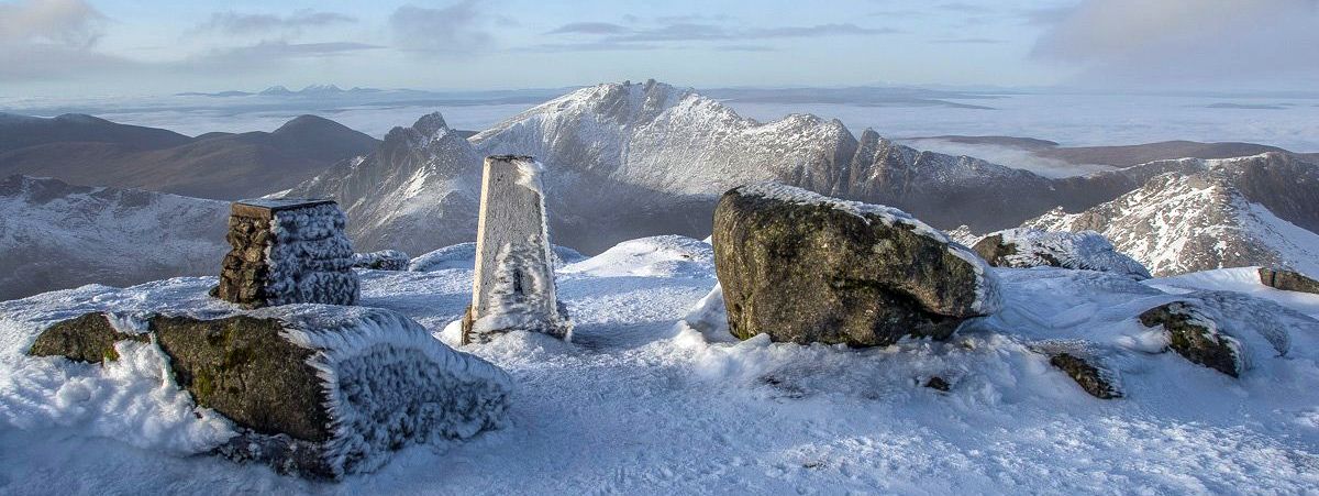 Cir Mhor and Caisteal Abhail from Goatfell on the Isle of Arran