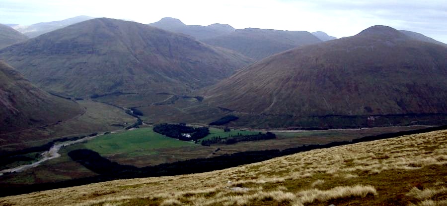 Beinn Odhar and Beinn a Chaisteil above Auch Glean from Beinn Bhreac-liath