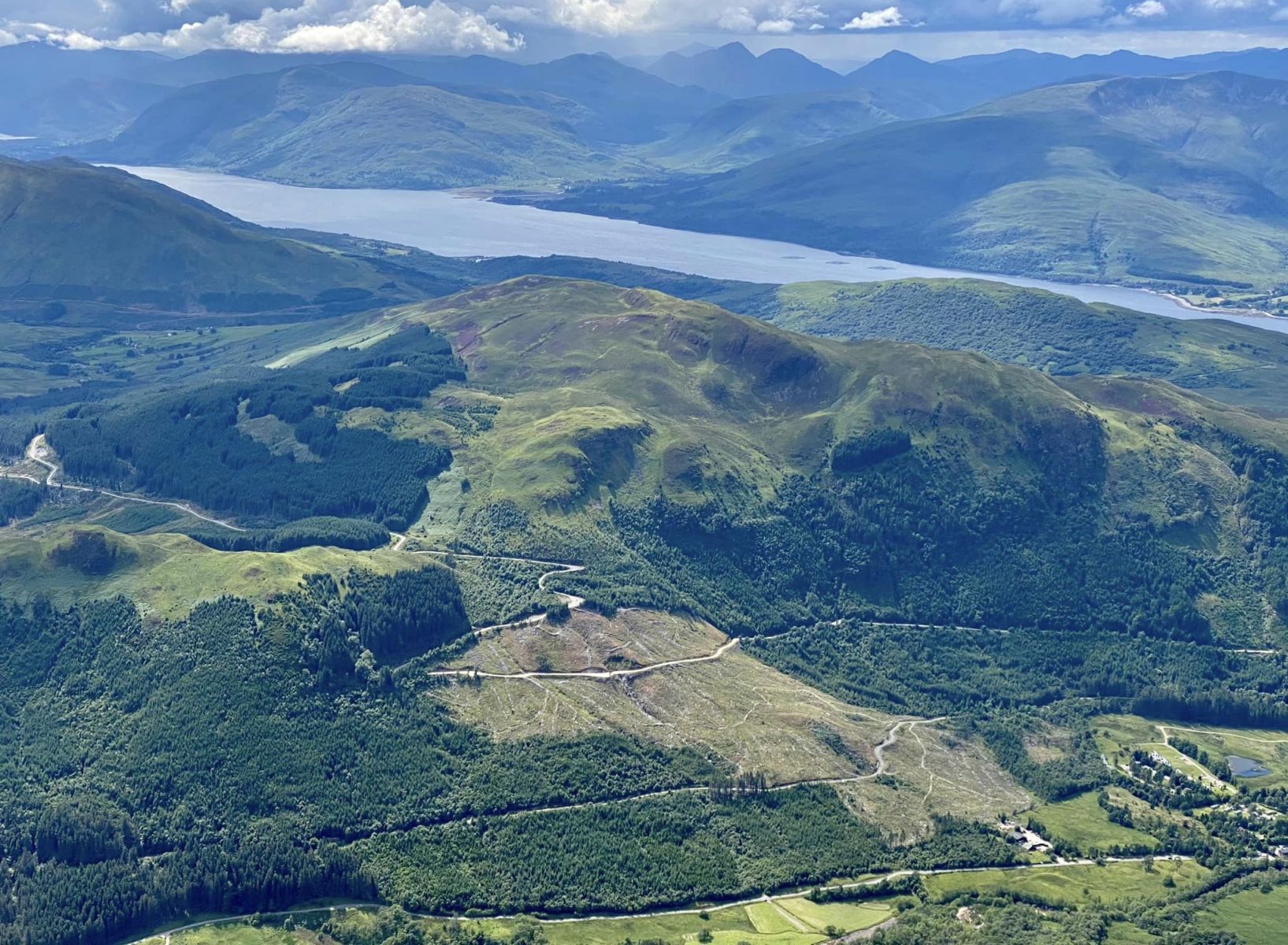 West Highland Way through Glen Nevis from Ben Nevis