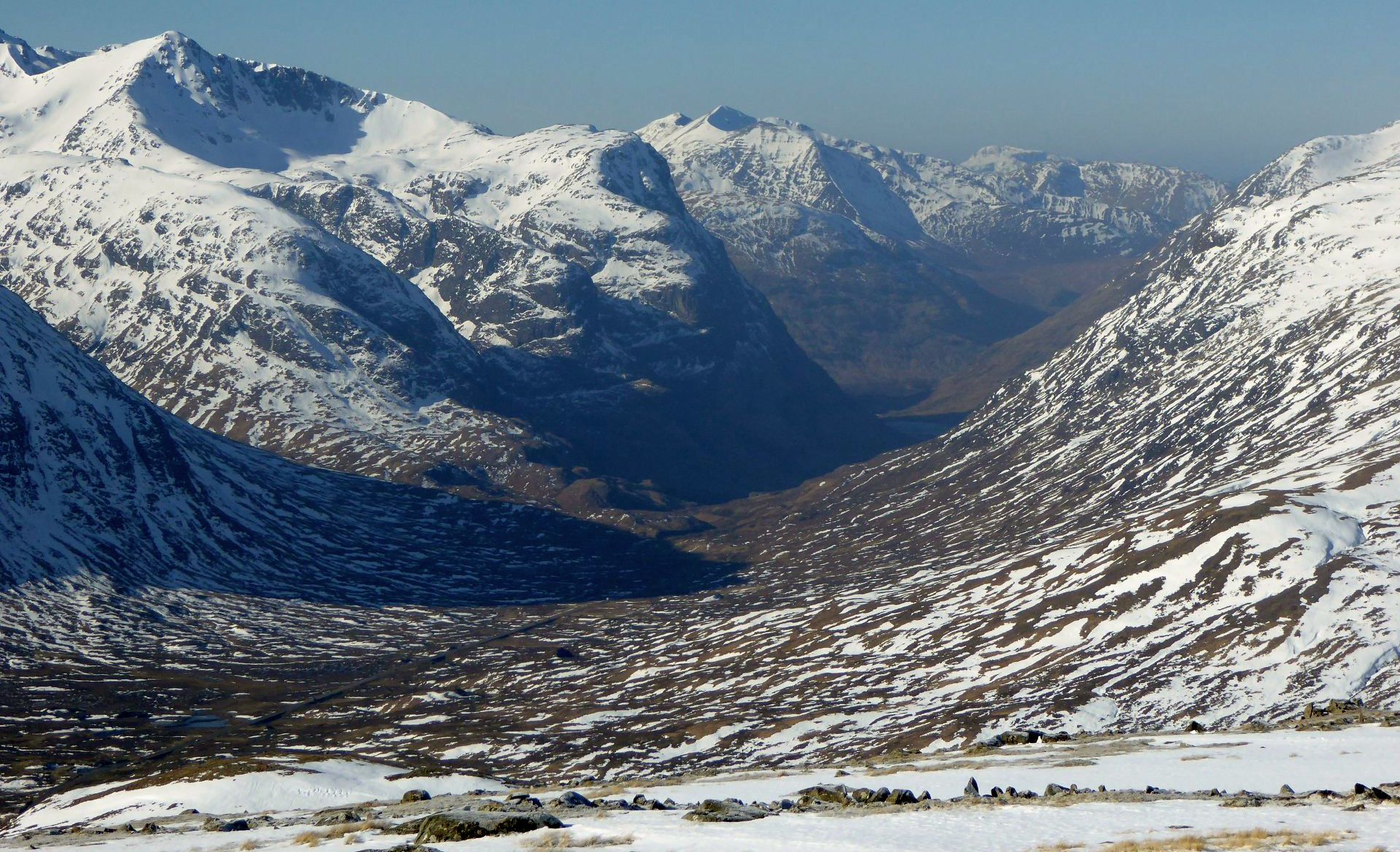 Stob Coire nan Lochan above the "Three Sisters" of Glencoe - Gearr Aonach and Aonach Dubh