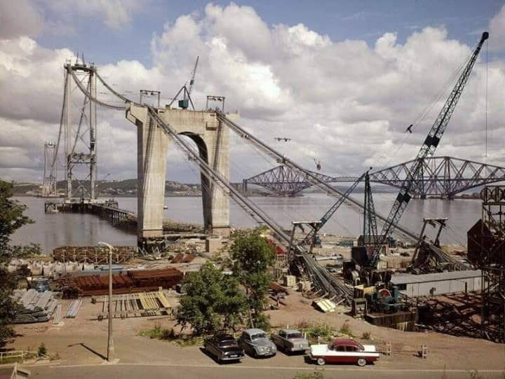 Forth Road Bridge under construction in 1962