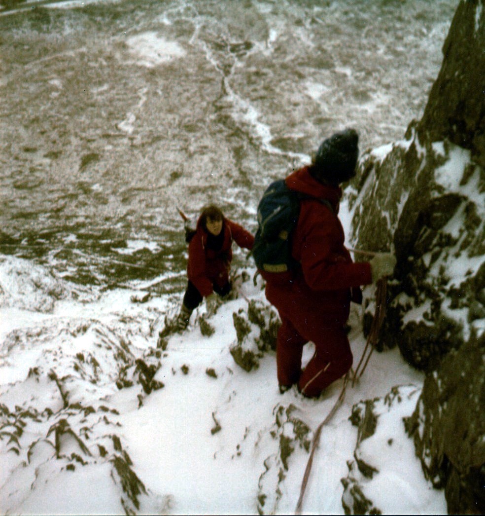 Curved Ridge on Buachaille Etive Mor  in winter