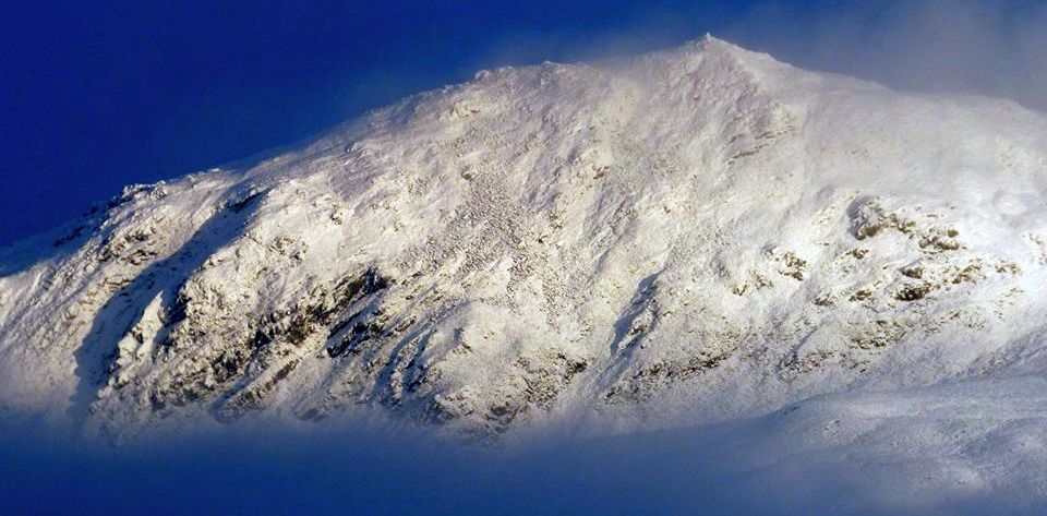 Snow-covered Ben Vrackie in winter