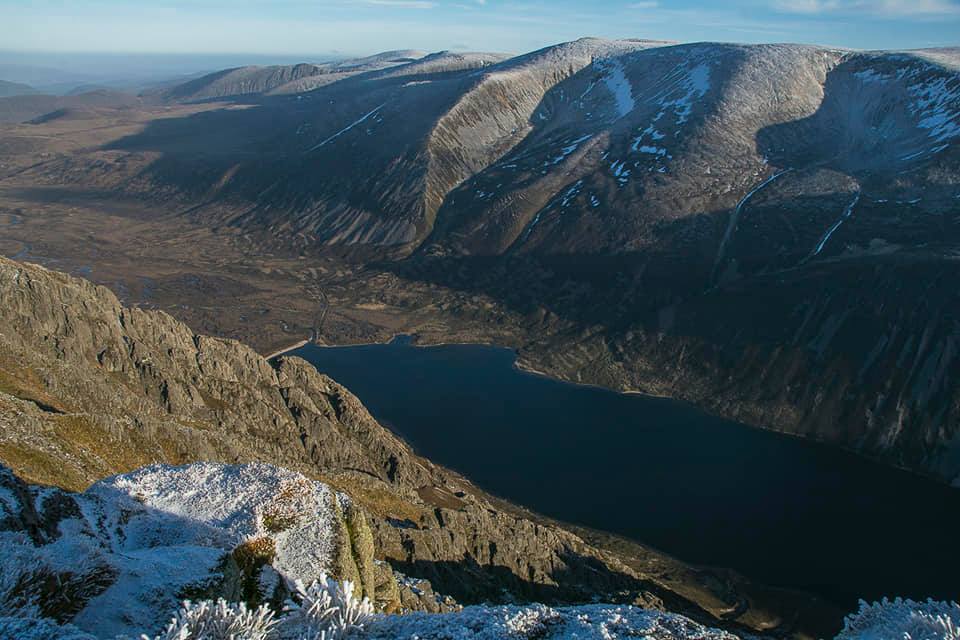 Loch Einich and the Cairngorms Plateau from Sgor Gaoth