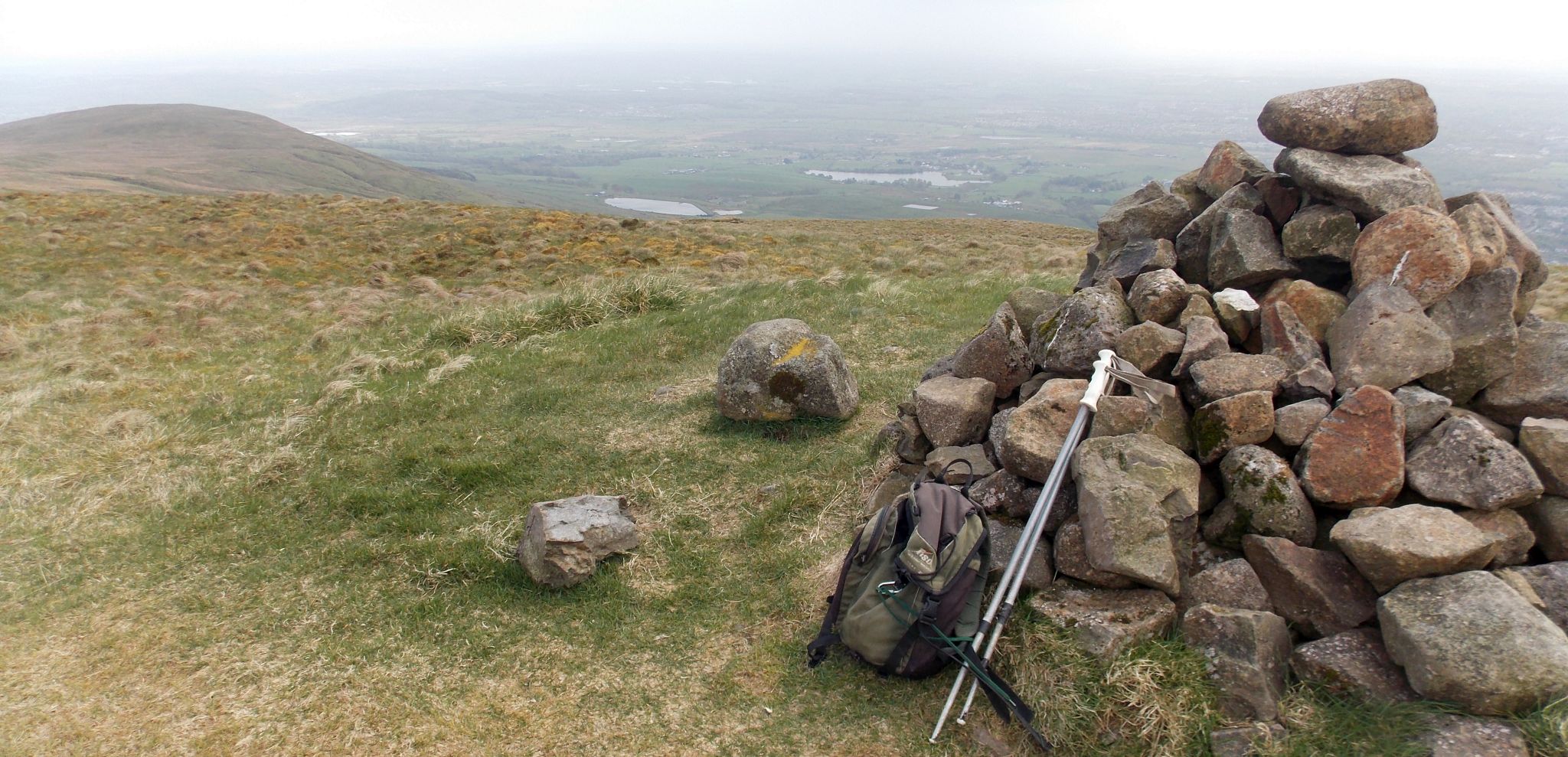 Cairn on the Campsie Fells on  ascent / descent route for Cort-ma Law from Garmore farm road