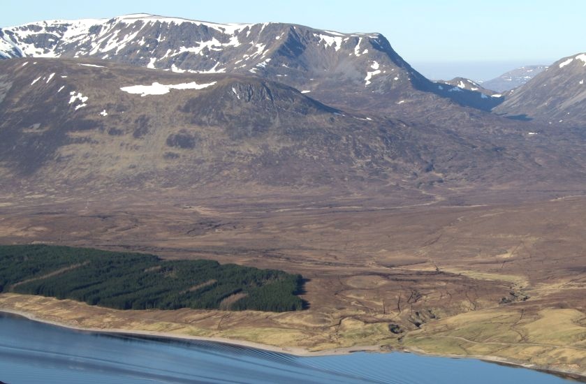 Beinn Bheoil and Ben Alder above Loch Ericht