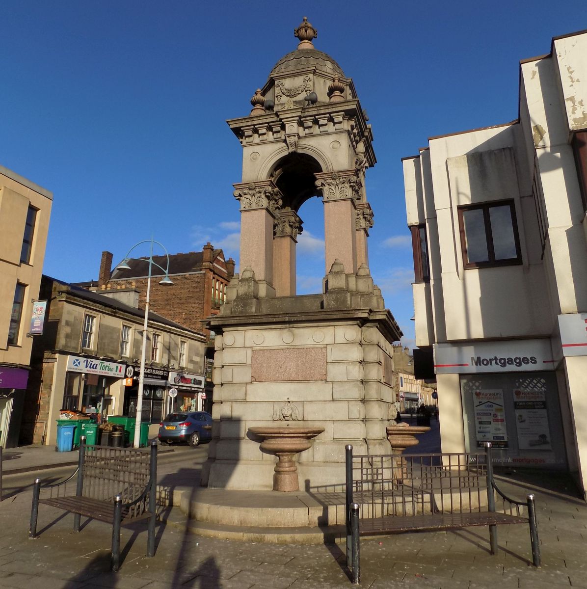 The Whitelaw Fountain in Coatbridge