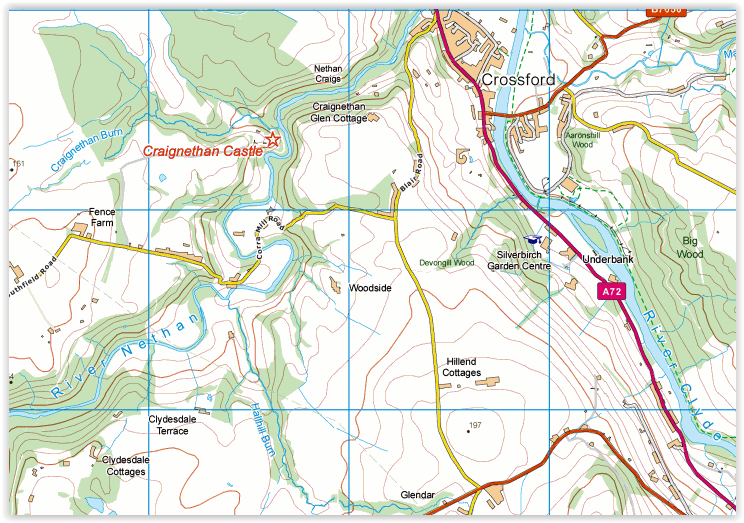 Location Map of Craignethan Castle