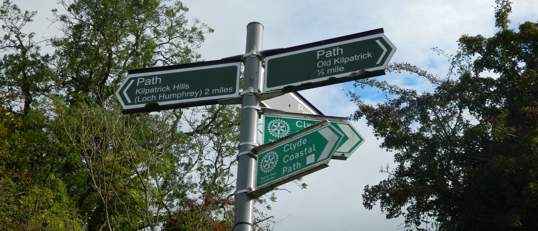 Signpost on Clyde Coastal Path