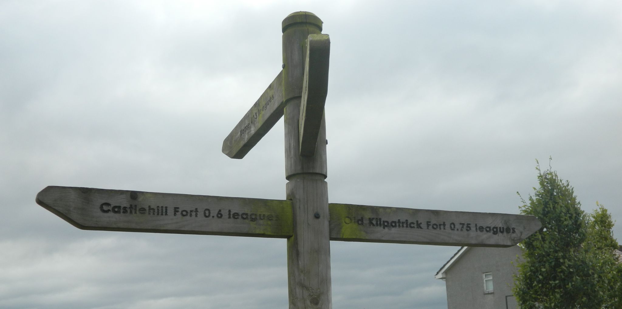 Signpost at Duntocher Fort