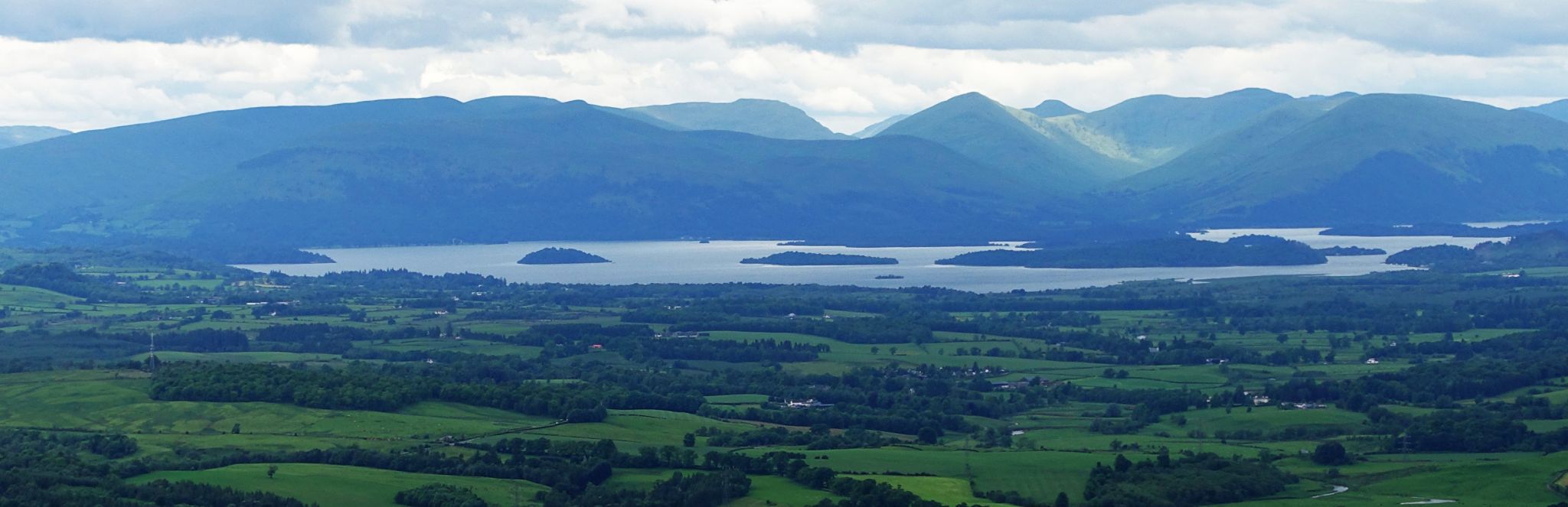 Luss Hills and Loch Lomond from cairn on traverse to Earl's Seat