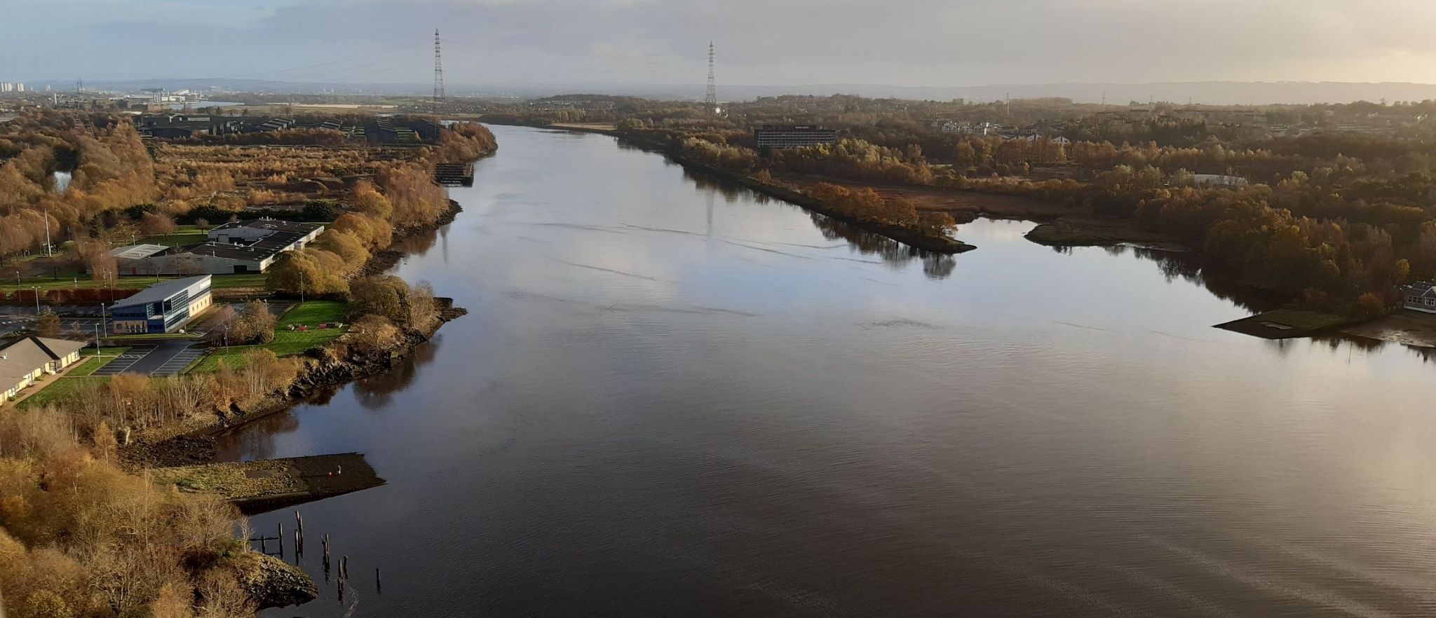 Glasgow and River Clyde from the Erskine Bridge