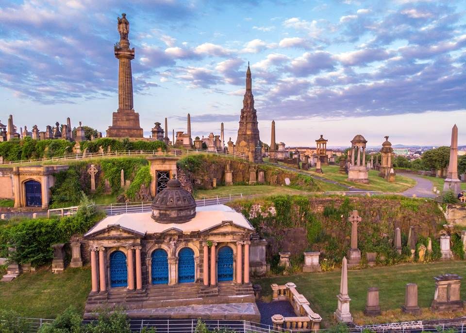 Aerial view of Necropolis in Glasgow