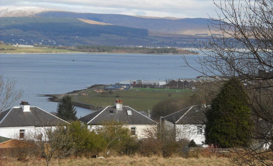 Battery Park from Coves Reservoir above Gourock