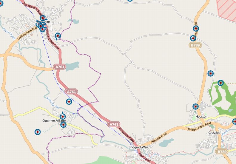 Map of Kilmacolm and Surroundings