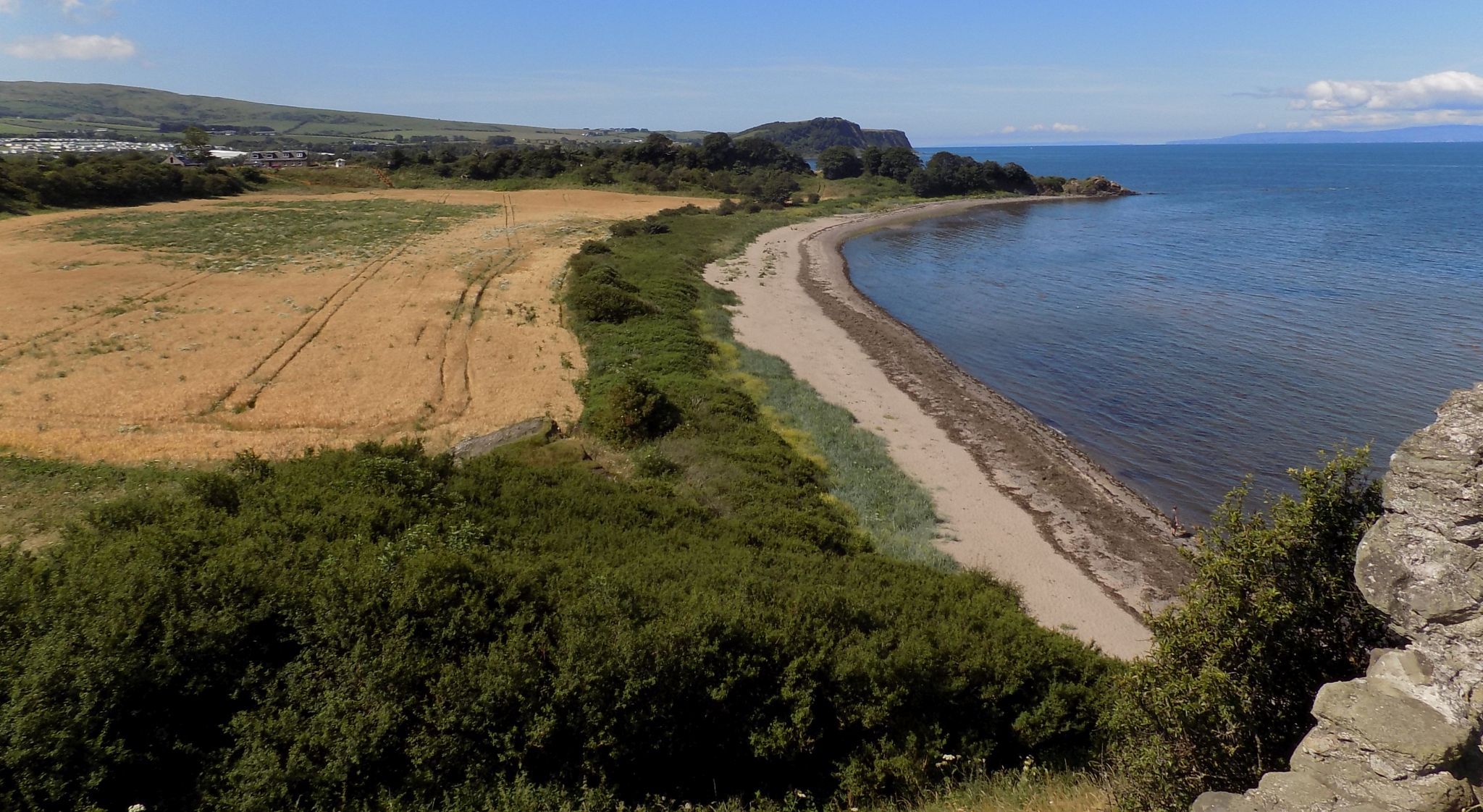 View south to Deil's Dyke and "Heads of Ayr" from Greenan Castle