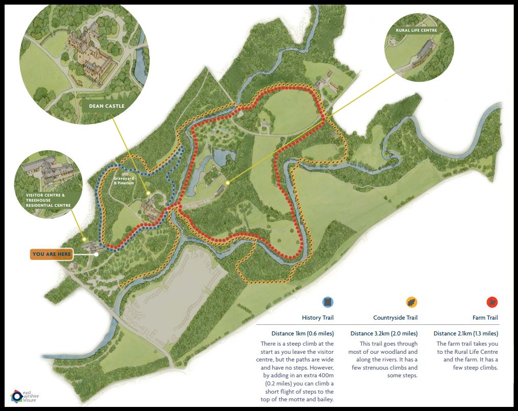 Map of Dean Castle Country Park