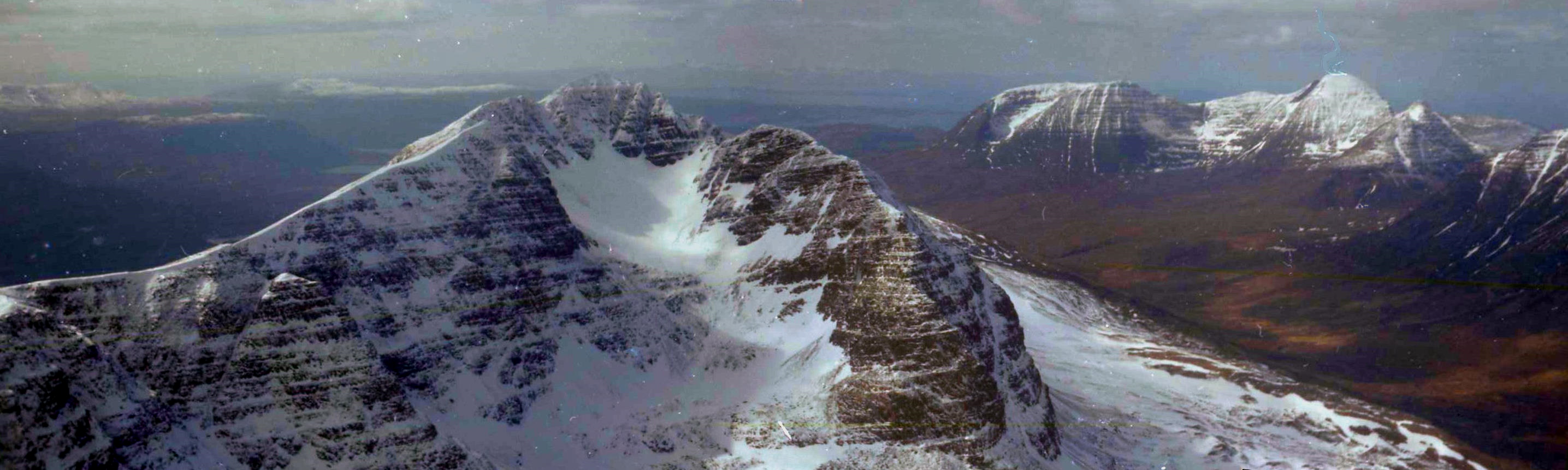 Snow-bound Summit Ridge of Liathach in the Torridon region of the North West Highlands of Scotland