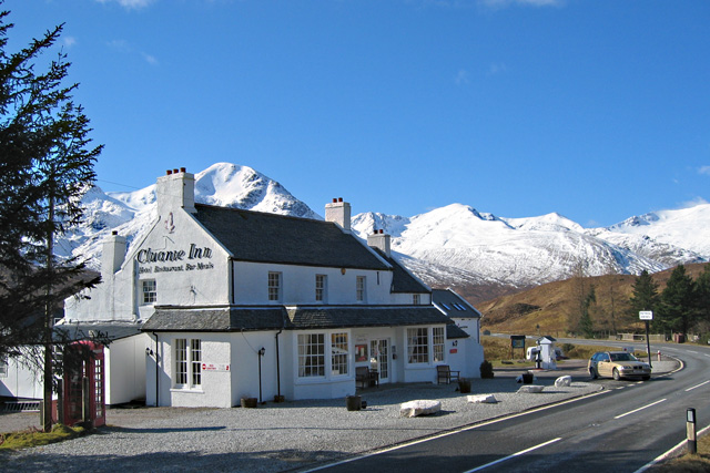 Cluanie Inn beneath South Glen Shiel Ridge