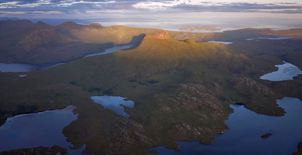 View from Stac Pollaidh in Wester Ross in the NW Highlands of Scotland