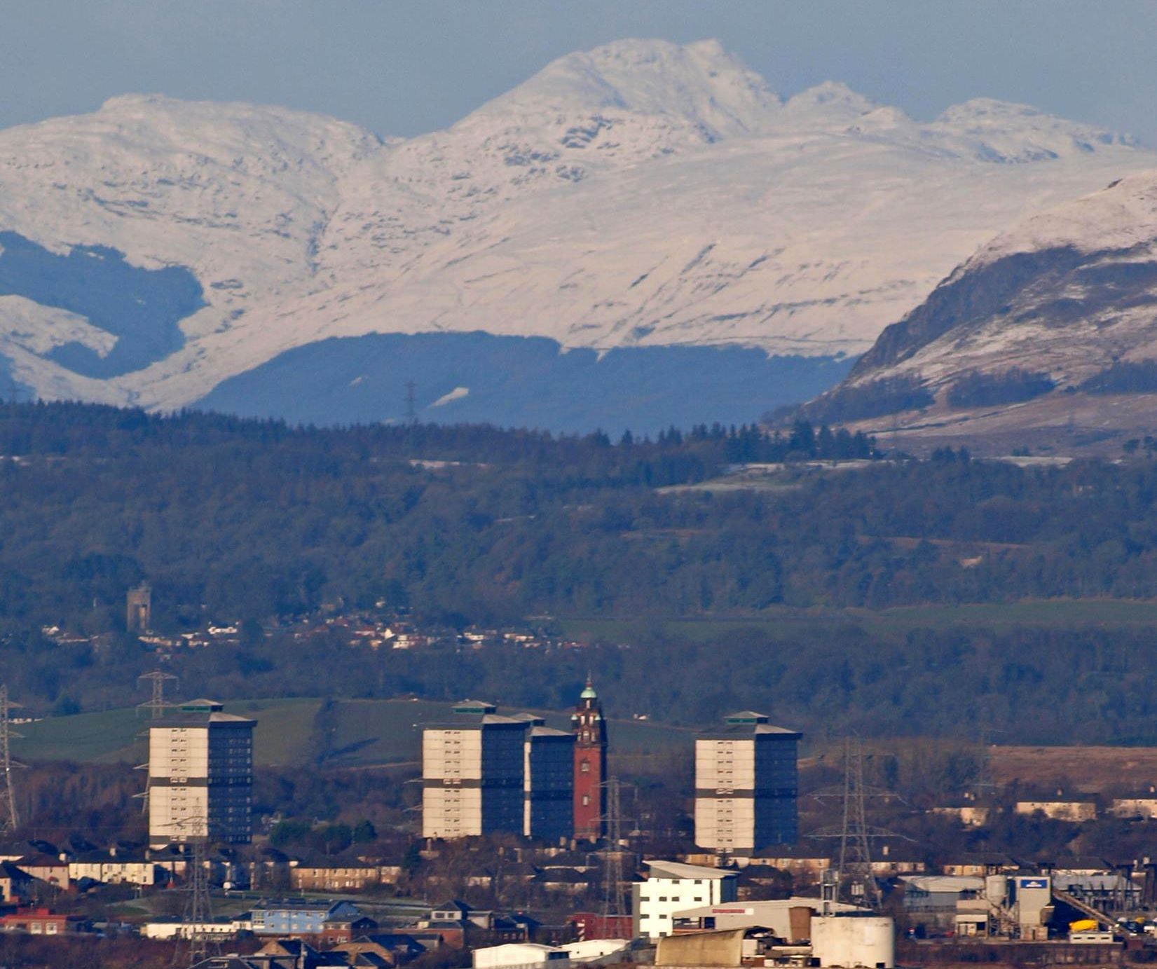 Ben Lomond and Glasgow from Cathkin Braes Country Park