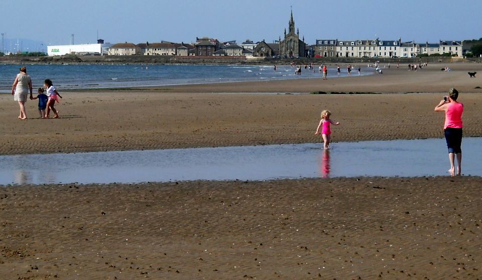 South Bay Beach at Saltcoats on the Ayrshire Coast of Scotland