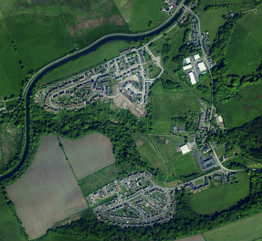 Aerial view of Twechar