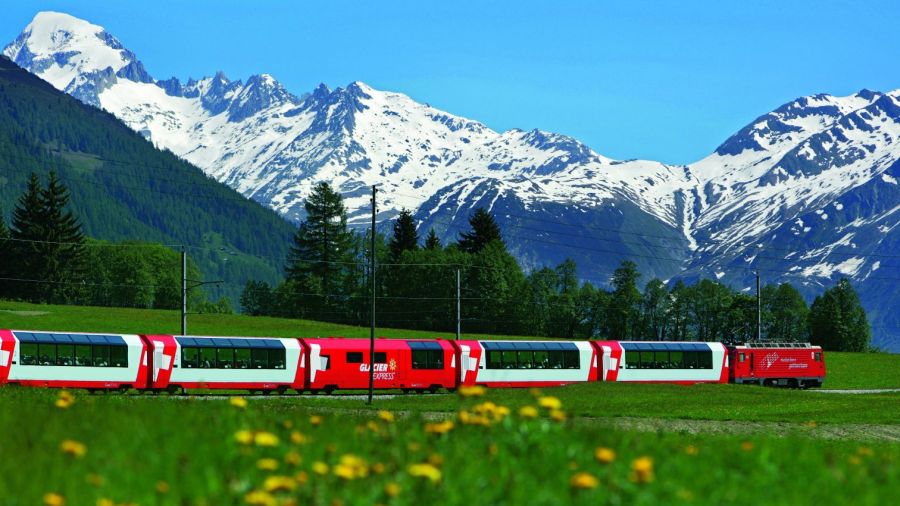 The Glacier Express Train in Switzerland