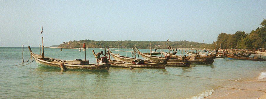 Fishing Boats at Hat Rawai on Ko Phuket in Southern Thailand