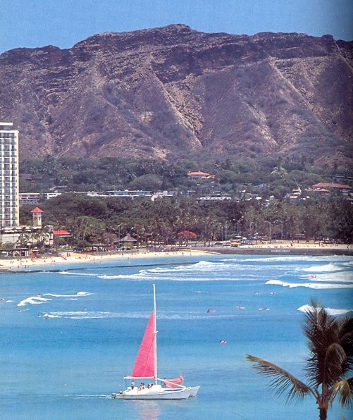 Waikiki coast of Hawaii